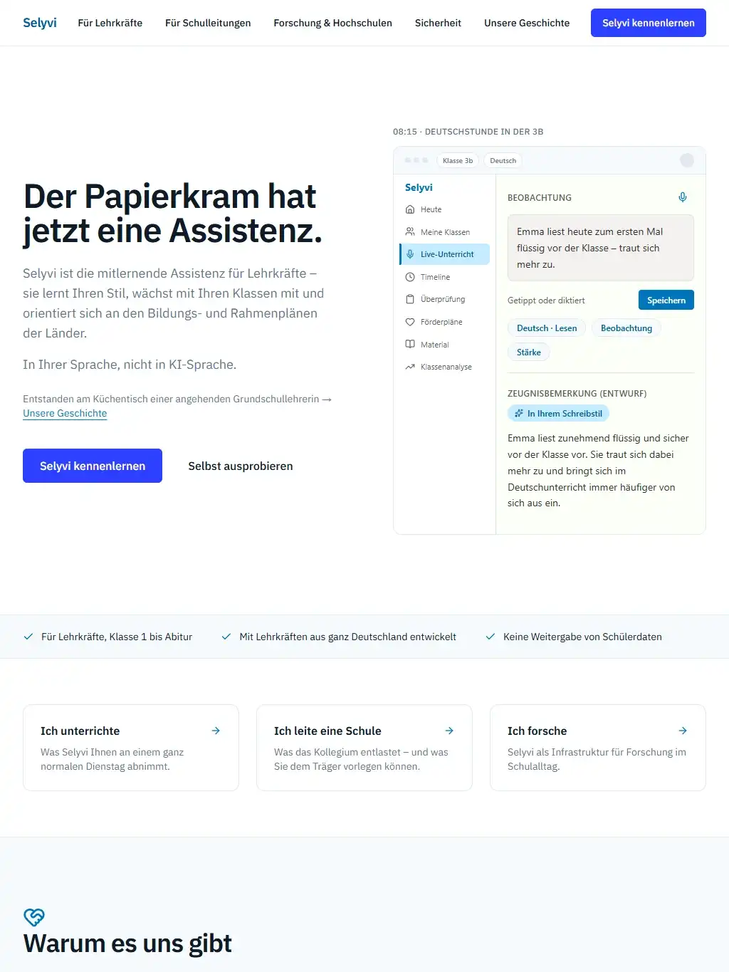Startseite von selyvi.de auf dem Tablet
